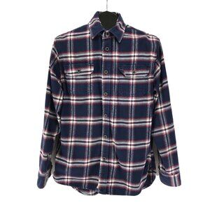 Jachs Long Sleeve Flannel Shirt Men's Medium Plaid 100% Cotton Casual Outdoor